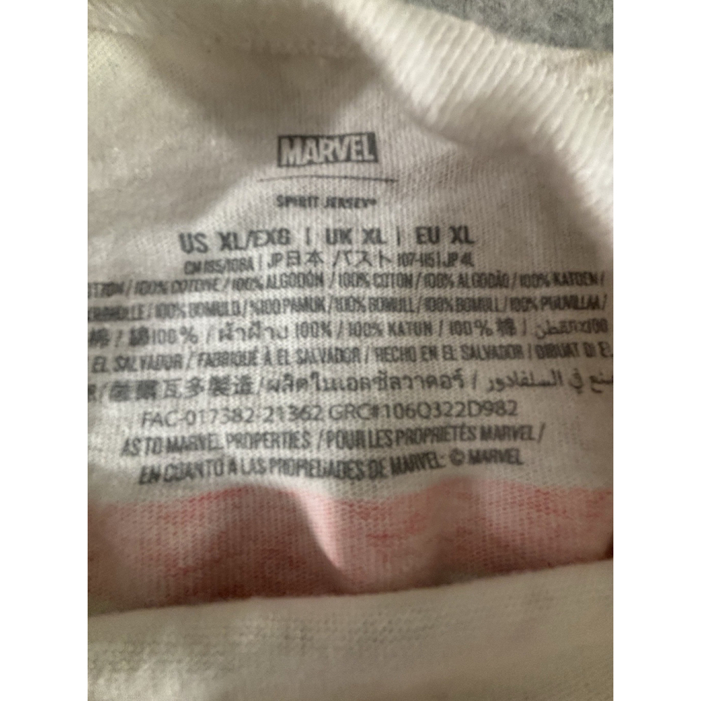 Marvel Spirit Jersey XL White All-Over Logo Long Sleeve Shirt Red Icons - Picture 6 of 13